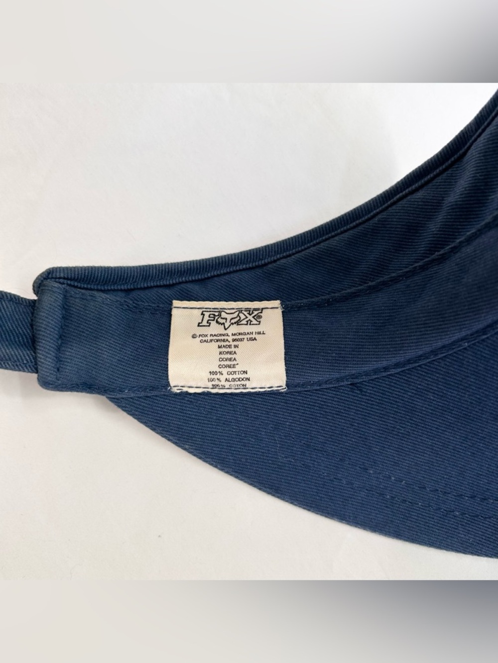 Vintage Y2K Fox Racing Visor Hat Embroidered Logo Navy Blue Adjustable - Picture 5 of 6